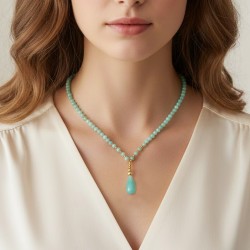 Κολιέ με Κ14 χρυσά στοιχεία και Appetite - F126805AP